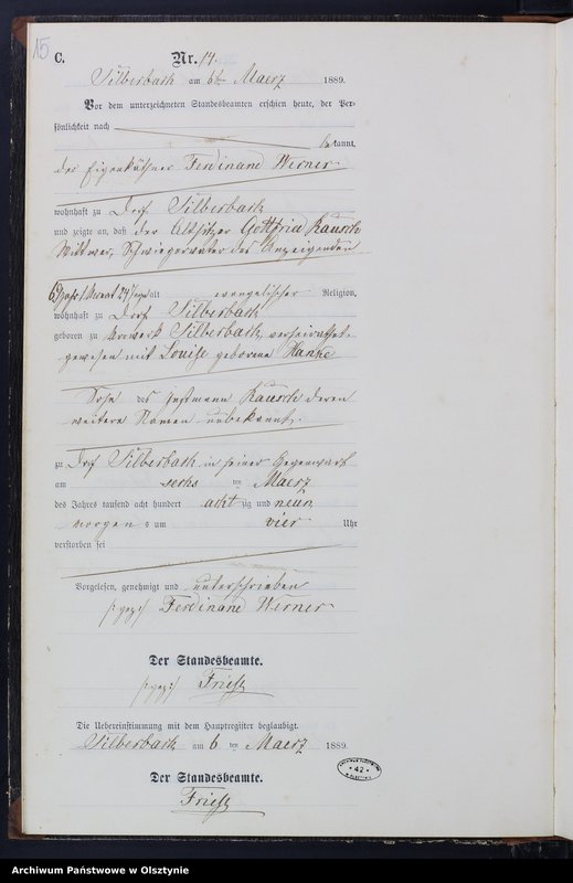 image.from.unit.number "Sterbe-Neben-Register Nr 1 - 61"