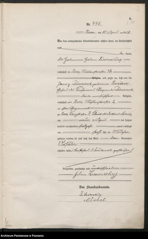 Obraz 5 z jednostki "Księga miejscowa urodzeń tom II [Rejestr główny urodzeń]"