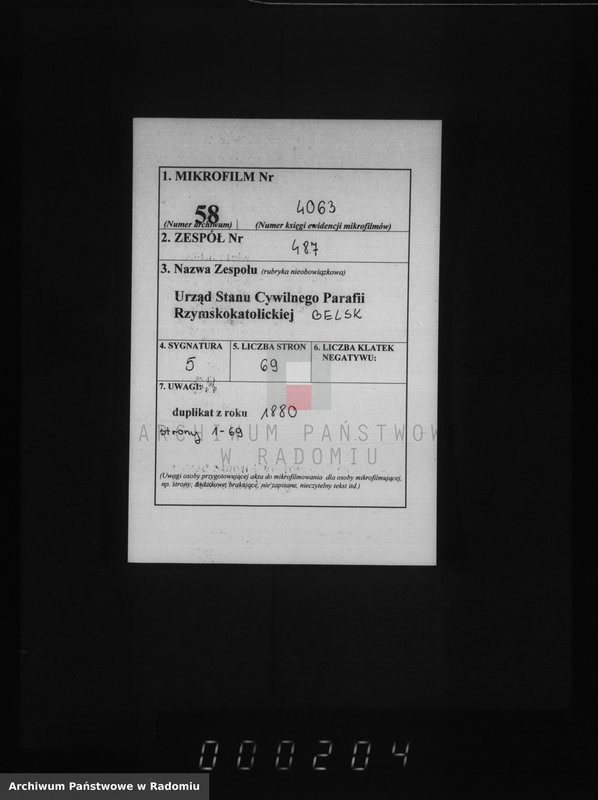 image.from.unit.number "[Duplikat akt urodzonych, zaślubionych i zmarłych parafii Belsk za 1880 r.]"