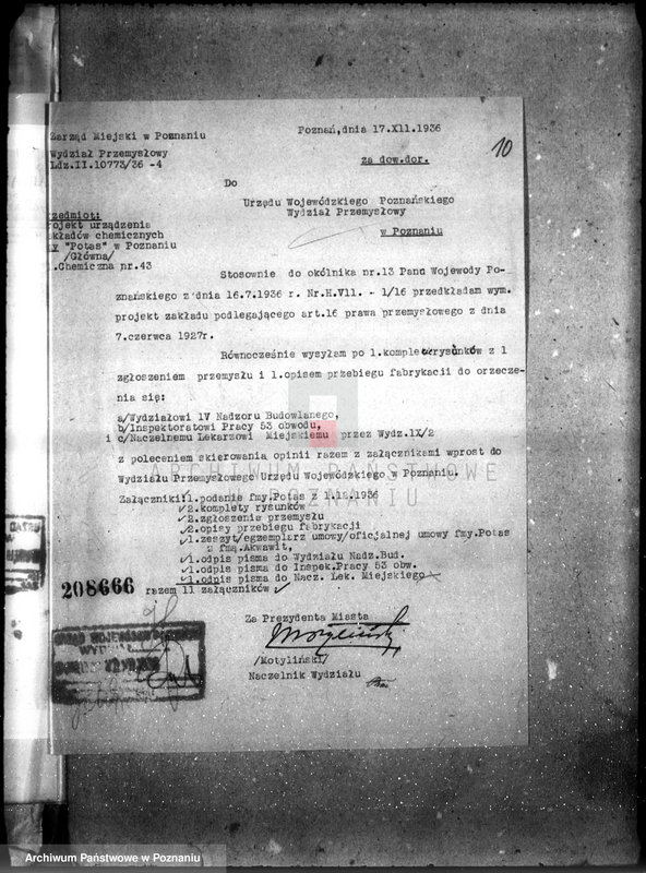 image.from.unit.number "Zatwierdzenie zakładu przemysłowego /zakłady chemiczne Firma Potas w Poznaniu/"