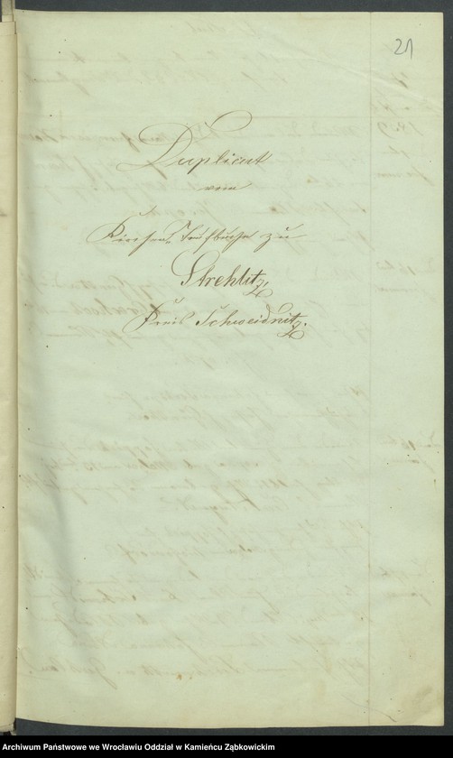 image.from.unit.number "Amtsgericht Schweidnitz Duplicate der Kirchenbücher der katholische Kirche zu Strehlitz"