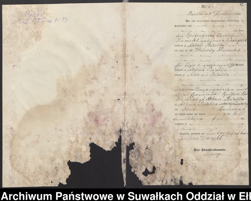 image.from.unit.number "Sterbe-Haupt-Register des Königlichen Preussischen Standes-Amtes Bialla Kreis Johannisburg"