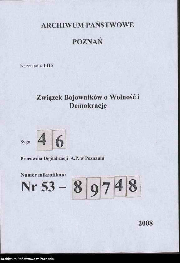 Obraz 3 z jednostki "Delegaci na Okręgową Konferencję Związku Bojowników o Wolność i Demokrację w dniu 1 marca 1969 roku , uchwała podjęta przez konferencję."