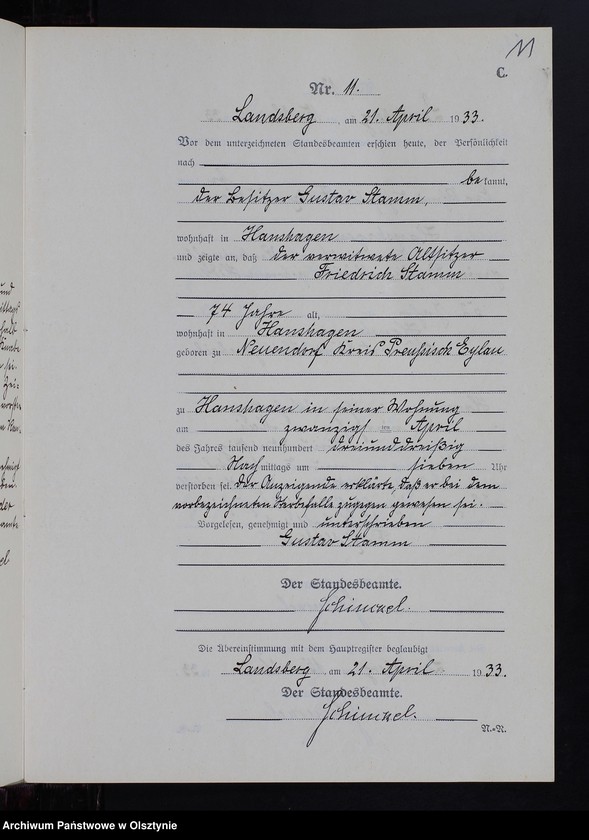 image.from.unit.number "Sterbe-Neben-Register Nr 1 - 20 [ Księga zgonów - wtóropis ]"