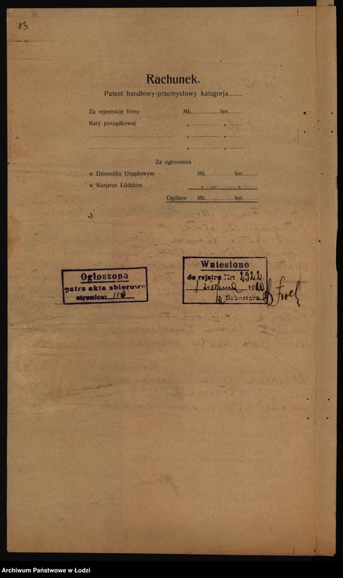 Obraz 15 z jednostki "Frania Bornstein i Szymon Baum – konfekcja męska i sprzedaż garderoby"