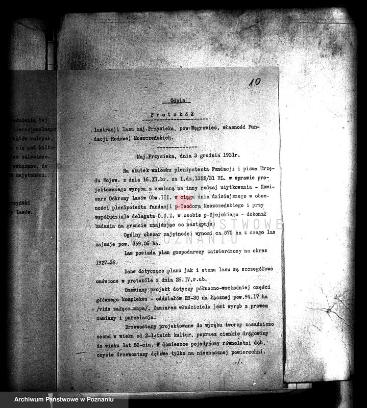 Obraz 15 z jednostki "Majątek Przysieka powiatu wągrowieckiego wyłączenie z art. 4 i 5 ustawy o wykonaniu reformy rolnej Fundacja rodowa Moszczeńskich"