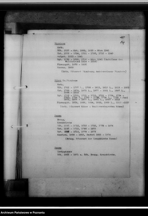 Obraz 18 z jednostki "Zugangsverzeichnis des Kirchenbuch-Magazins [na terenie tak zwanego Kraju Warty]"