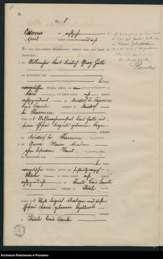 Obraz 18 z jednostki "Heirats-Haupt-Register"