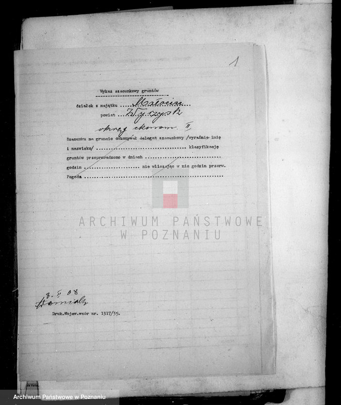 Obraz 5 z jednostki "Operat szacunkowy majątku Małocin powiatu wyrzyskiego"