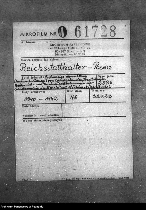 Obraz 2 z jednostki "Erstmalige Herrichtung (Instandsetzung) von Dienstgebäuden, Diensträumen, Reichsmiet- und Reichsdienstwohnungen der Gendarmerie im Einzeldienst a) Erlasse, B) Schriftwechsel"