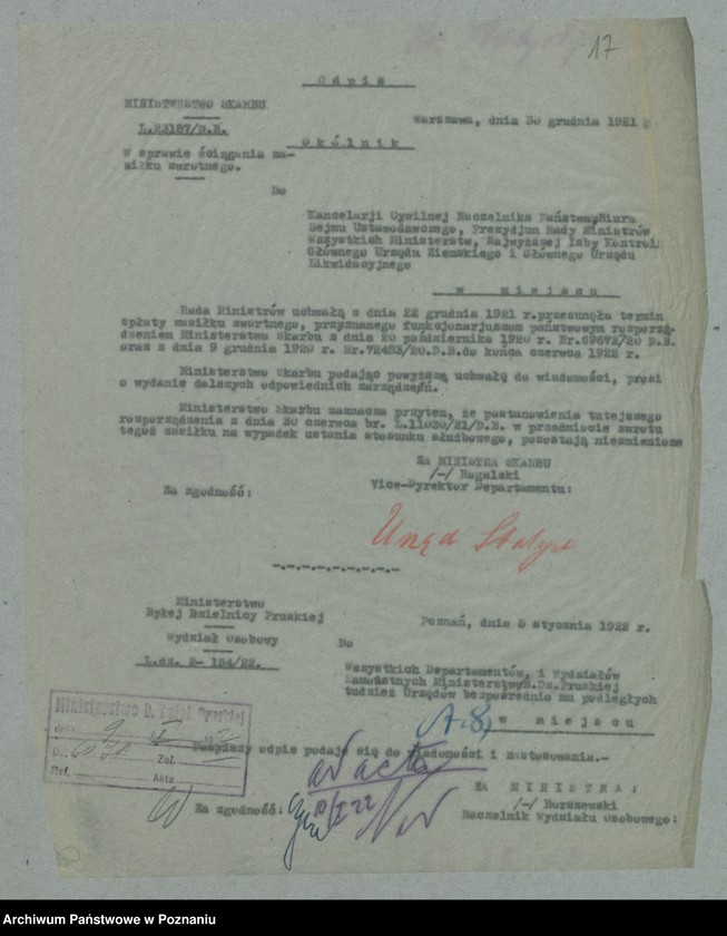 Obraz 19 z jednostki "[Korespondencja z różnymi departamentami i innymi ministerstwami]"