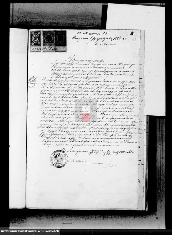 Obraz 15 z jednostki "Dokumenty k aktom brakosočetavšichsja Serejskago Rimsko-Katoličeskago Prichoda za 1888 god"
