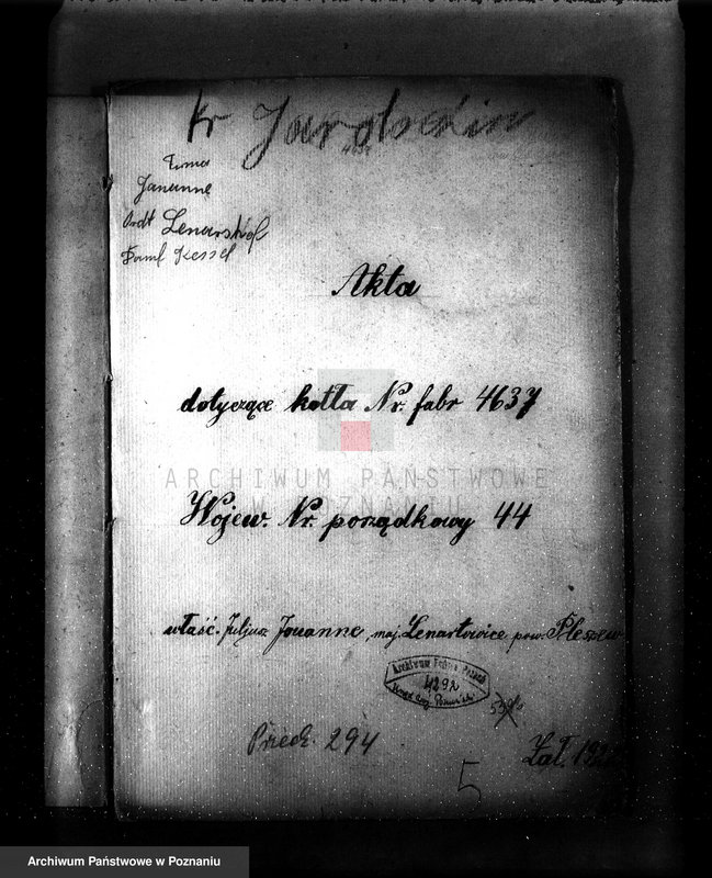 Obraz 4 z jednostki "Młyn parowy Fr. Balcera w Kucharkach pow. jarociński nr woj. kotła 1433"