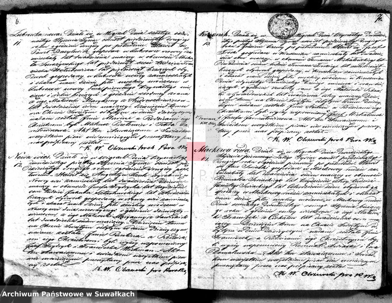 image.from.unit.number "Duplikat akt urodzonych, zaślubionych i umarłych parafii Wigry z roku 1852"