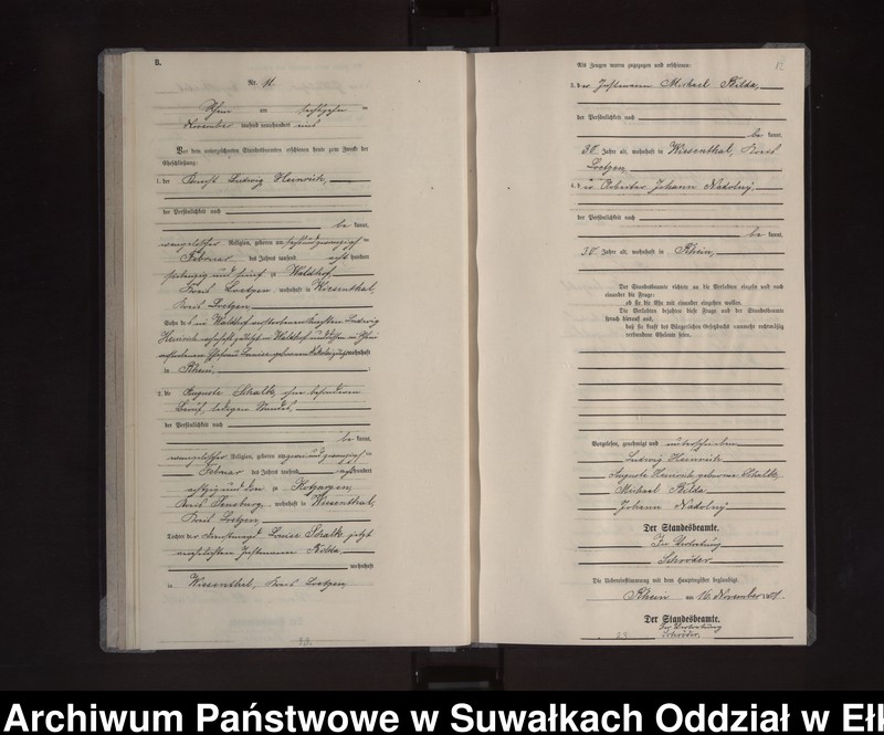 image.from.unit.number "Heiraths-Neben-Register des Königlichen Preussischen Standes-Amtes Orlen Kreis Loetzen"