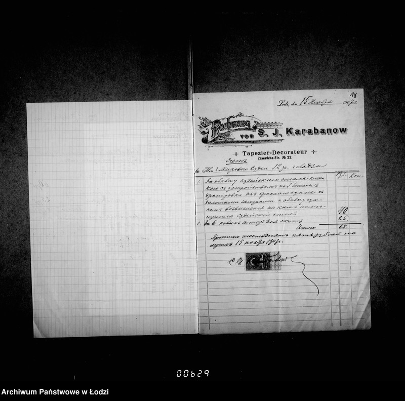 Obraz 16 z jednostki "O priobretenji mebeli dlja kamery Mirovago Suda 11 go učastka gor. Lodzi"