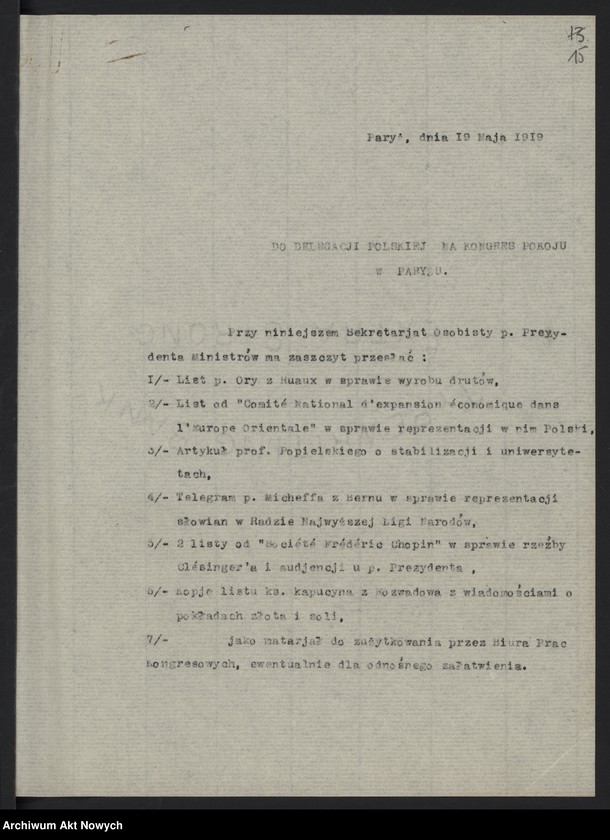 image.from.unit.number "Spisy i wykazy akt m.in. szczegółowy spis akt paryskiego archiwum Prezydenta Ministrów"