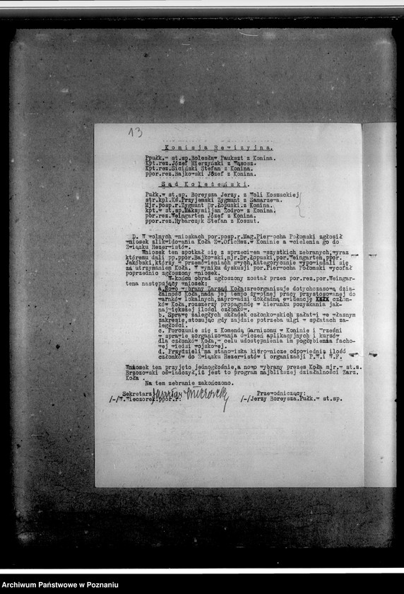 Obraz 17 z jednostki "Protokoły, rozkazy, komunikaty, okólniki, sprawozdania Związku Oficerów Rezerwy Rzeczypospolitej Polskiej. Regulamin dla Kół Podchorążych Rezerwy"