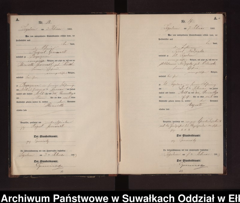 image.from.unit.number "Geburts-Neben-Register des Preussischen Standes-Amtes Rydzewen Kreis Loetzen"