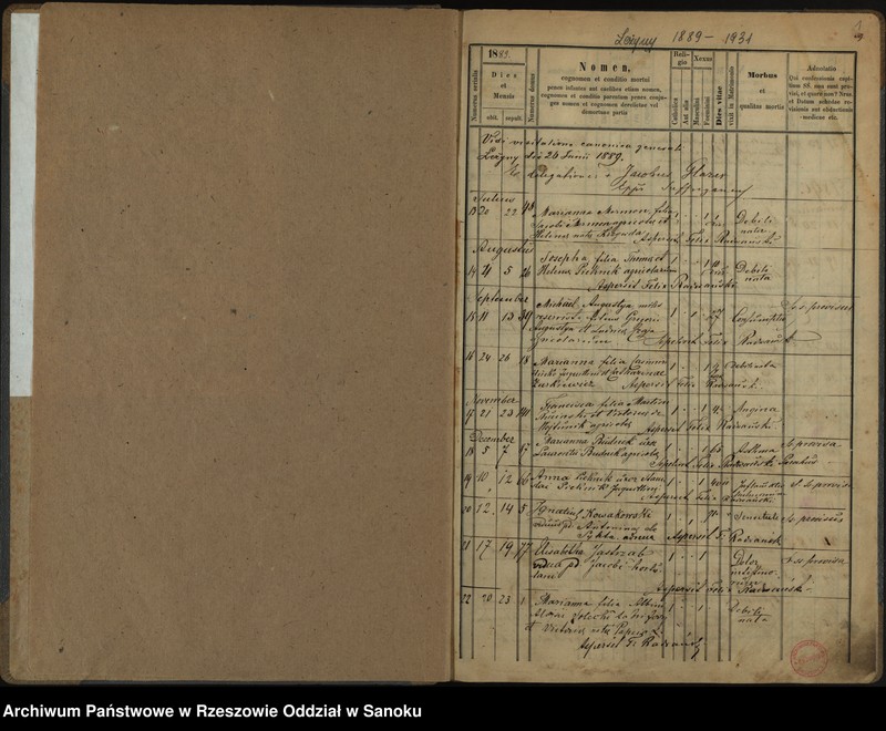 image.from.unit "Księga zgonów dla miejscowości Łężyny tom 1"