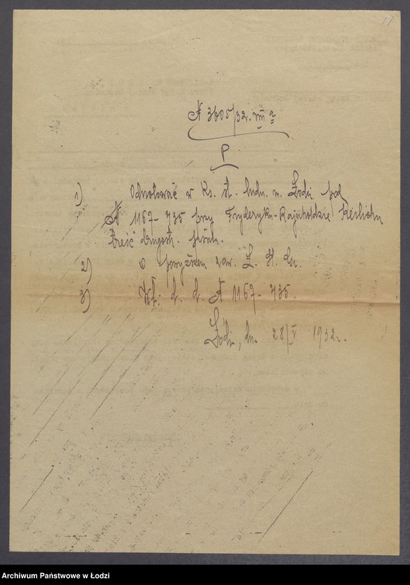 Obraz 20 z jednostki "Dowody metrykalne stałych mieszkańców m. Łodzi nr domu 1167-1168"