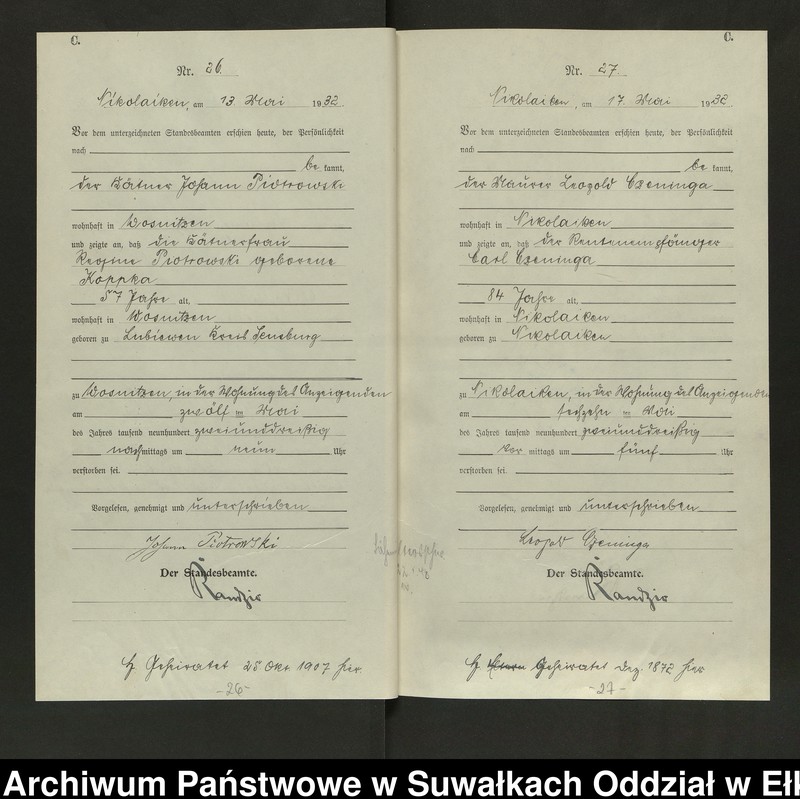 image.from.unit.number "Sterbe=Haupt=Register des Königlichen Preussischen Standes-Amtes Nikolaiken Kreis Sensburg"