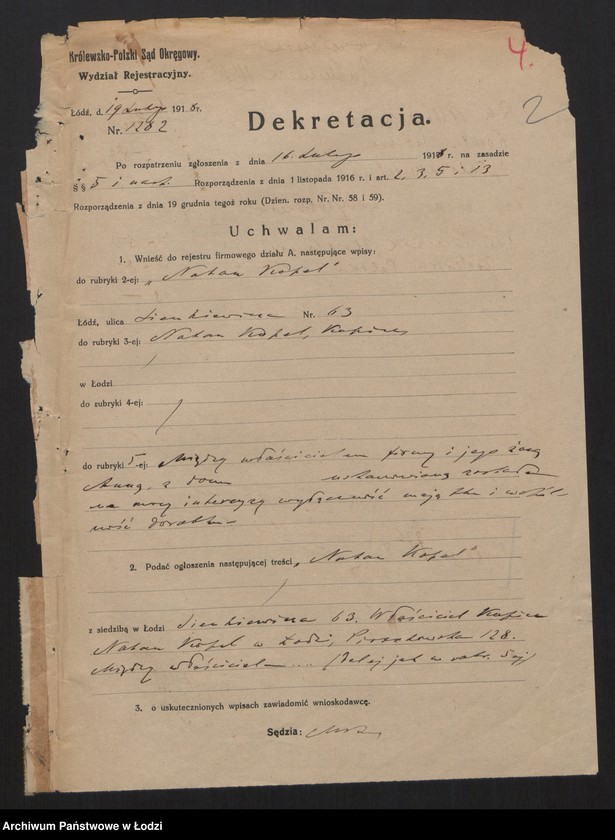 Obraz 4 z jednostki "Natan Kopel - przędzalnia"