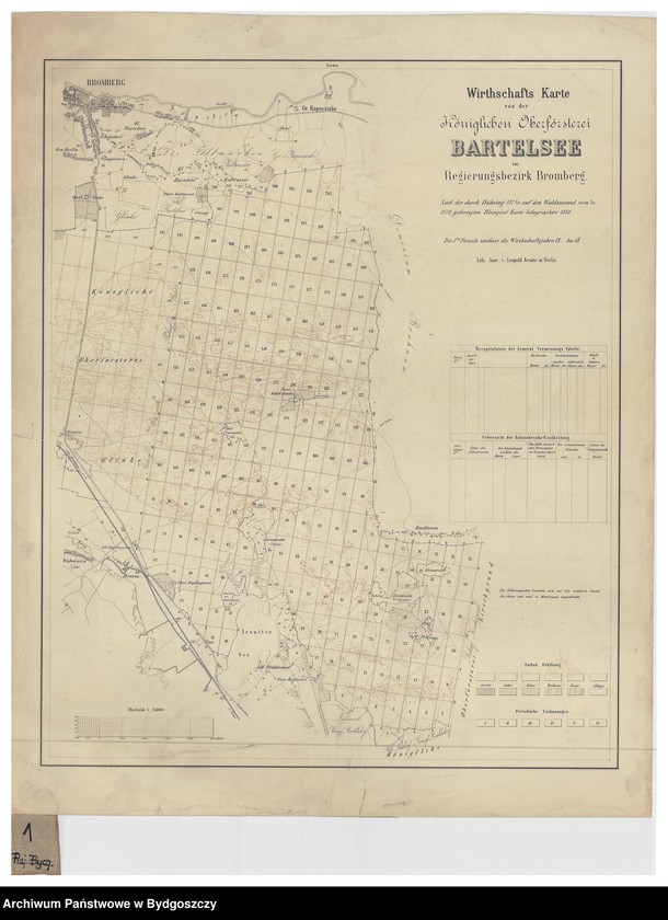 image.from.unit "Wirtschafts Karte von Königlichen Oberförsterei Bartelsee im Regierungsbezirk Bromberg"