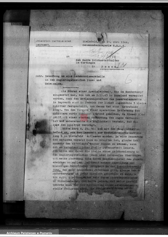 Obraz 5 z jednostki "Bewerbungen um Amtskommissarstellen"