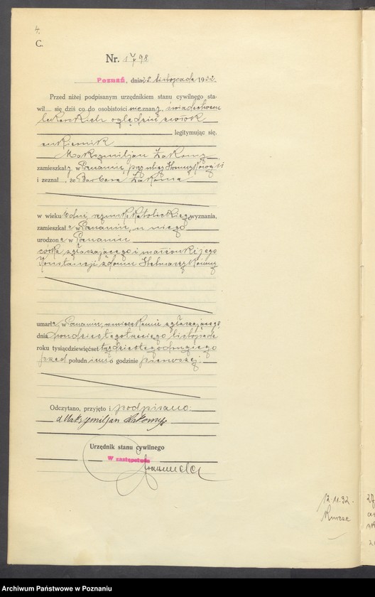 Obraz 6 z jednostki "Księga miejscowa zgonów tom IV [Rejestr główny zgonów]"