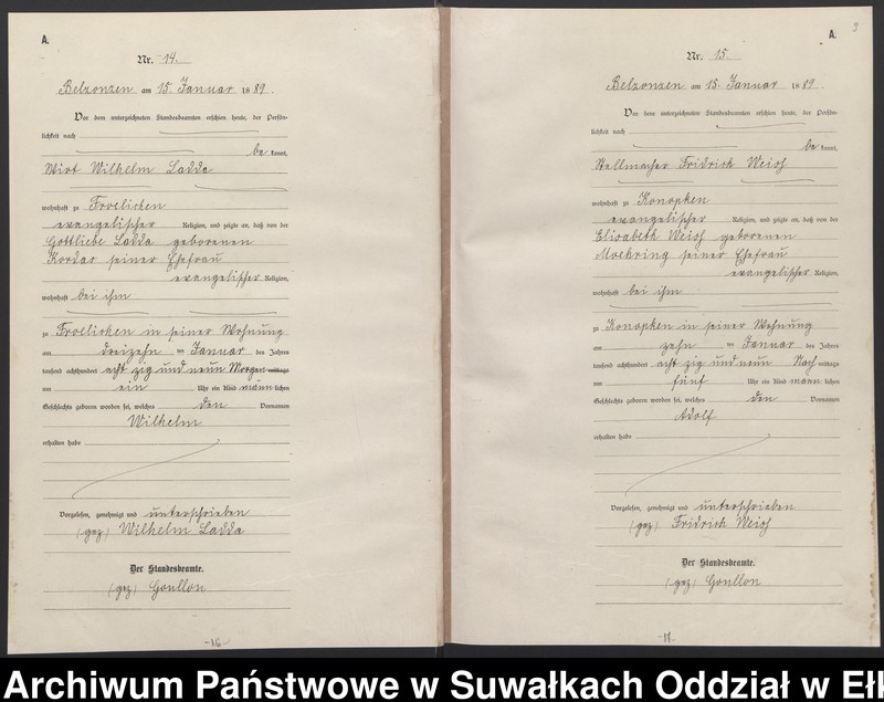 image.from.unit.number "[Geburts-Neben-Register des Königlichen Preussischen Standes-Amtes Belzonzen Kreis Johannisburg]"