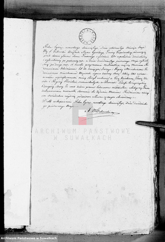 image.from.unit.number "Anexa do Ksiąg Zaślubionych Gminy Wieysieyskiej na Rok 1809"