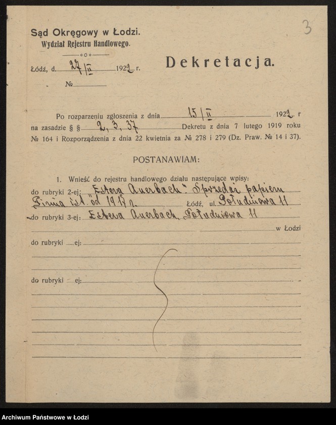 Obraz 5 z jednostki "Estera Auerbach- sprzedaż papieru"