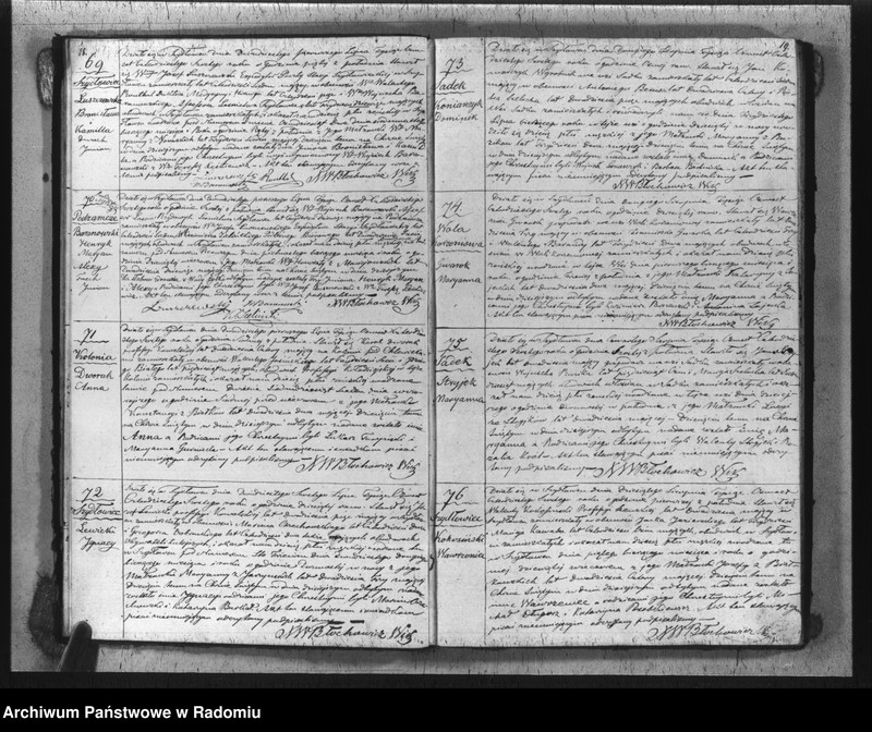 image.from.unit.number "Księga aktów cywilno religijnych urodzonych, zaślubionych i zmarłych kościoła parafialnego szydłowieckiego na rok 1846"