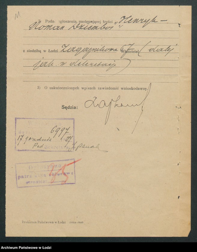 Obraz 13 z jednostki "Henryk Roman Dziembor – fabryka trykotów"