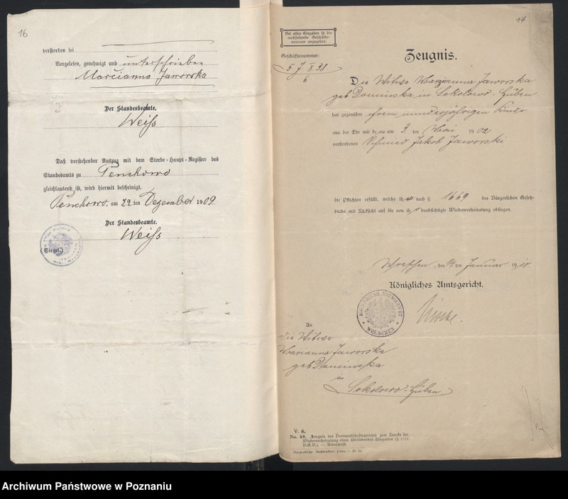 image.from.unit.number "Standesamtes Urkunden betreffends Sammelacten für Heiratssachen"