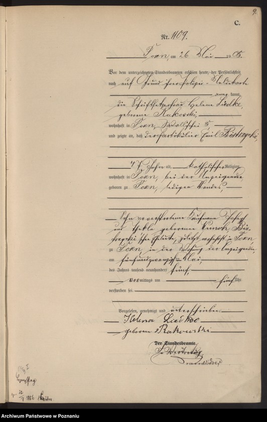 Obraz 11 z jednostki "Księga miejscowa zgonów tom III"