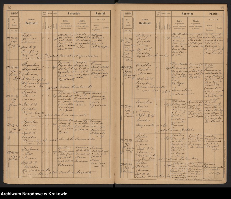 Obraz 19 z jednostki "Wtoropisy Ksiąg urodzonych par. N. P. Marii z lat 1890-1894"