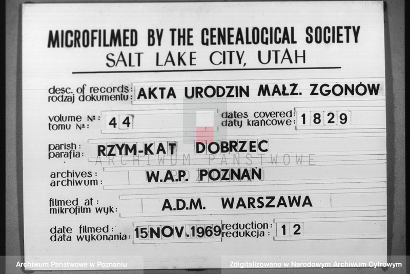 Obraz 1 z jednostki "Duplikat aktów urodzeń, małżeństw i zejścia"