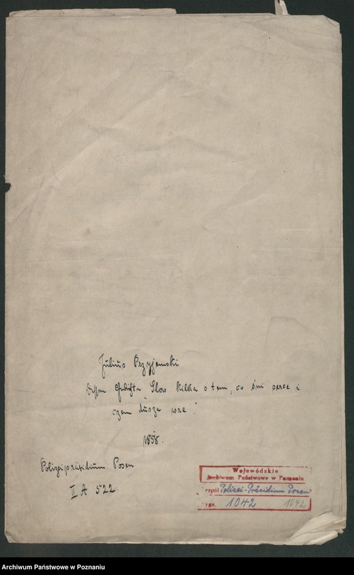 Obraz 2 z jednostki "A. betr. Julius Przyjemski aus London /dessen Gedichte "Słów kilka o tym, co śni serce i czym dusza wre"/"