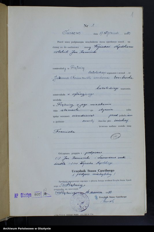 image.from.unit.number "Ksiega urodzeń Nr 1 - 50,1 - 43,1 - 54,1 - 49 /brak 1884,i 1 - 51 /przepisana w języku polskim z oryginału niemieckiego w dniach 10.06.- 24.06.1950/"