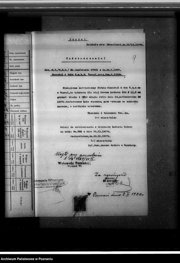 Obraz 14 z jednostki "Cukrownia w Witaszycach nr fabr. kotła 736 nr woj. kotła 6106"