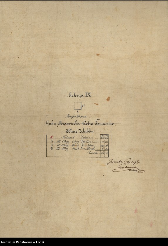 Obraz 8 z jednostki "Plan dóbr skonfiskowanych Tomaszów Mazowiecki składających się z kluczy Żelechlin i Kopiec położonych w gubernii mazowieckiej powiecie rawskim"