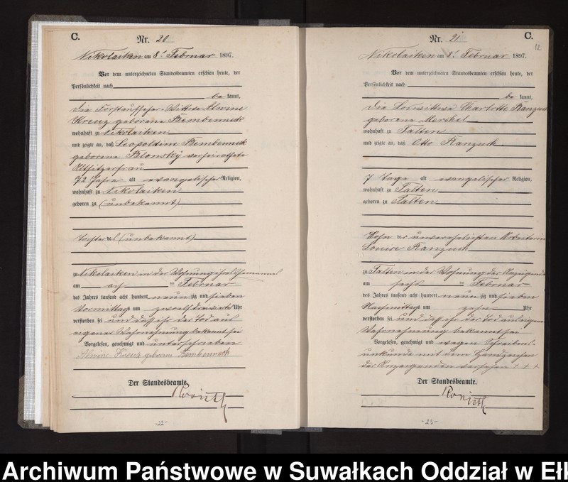 image.from.unit.number "Sterbe-Haupt-Register des Königlichen Preussischen Standes-Amtes Nikolaiken Kreis Sensburg"