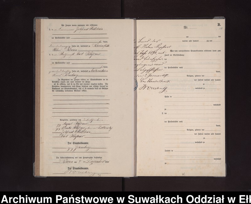 image.from.unit.number "Heiraths-Neben-Register des Preussischen Standes-Amtes Rhein Kreis Loetzen"