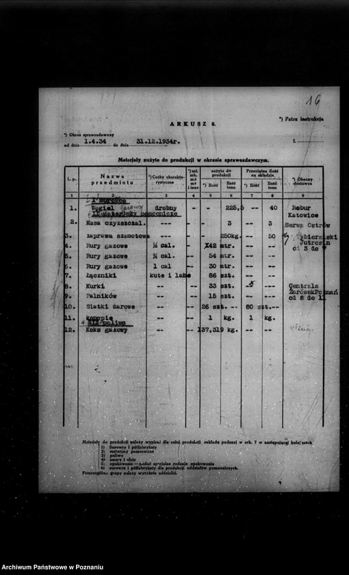 Obraz 20 z jednostki "Kwestionariusz Gazowni Miejskiej w Jutrosinie powiat rawicki"
