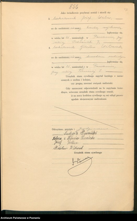 Obraz 19 z jednostki "Księga miejscowa małżeństw tom IV [Rejestr główny małżeństw]"