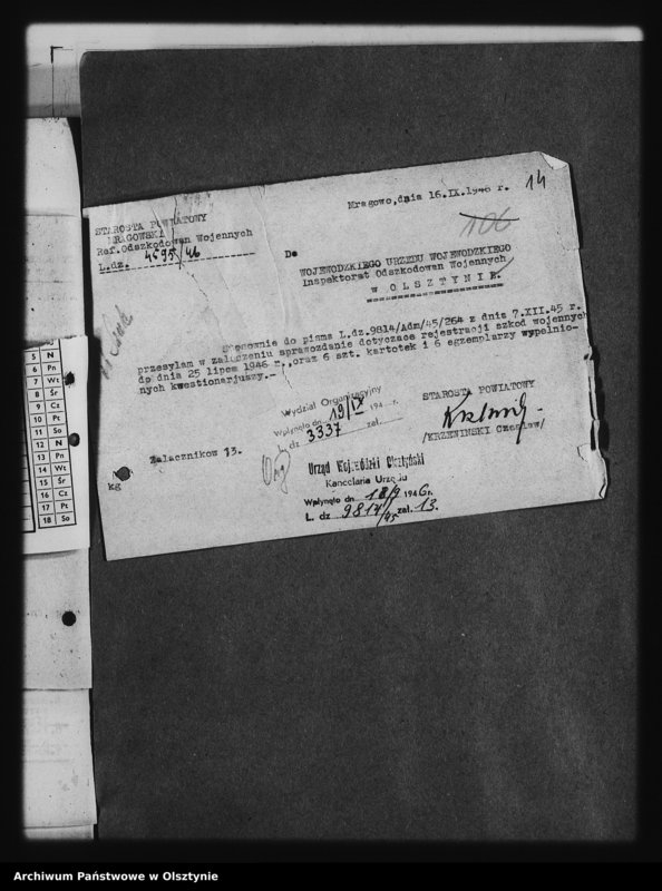 image.from.unit.number "Sprawozdania i ankiety szkód wojennych pow. Morąg i Mrągowo"