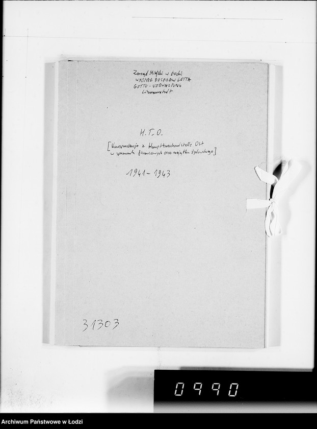 Obraz 2 z jednostki "H.T.O. [Korespondencja z Haupttreuhandstelle Ost w sprawach finansowych oraz majątku żydowskiego]"