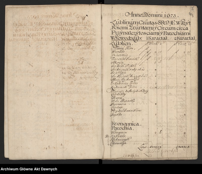 image.from.unit.number "Regestr percepty szelążnego, podatków od różnych likworów constitutione sejmu warszawskiego uchwalonego a prima Mai w woj. lubelskim."